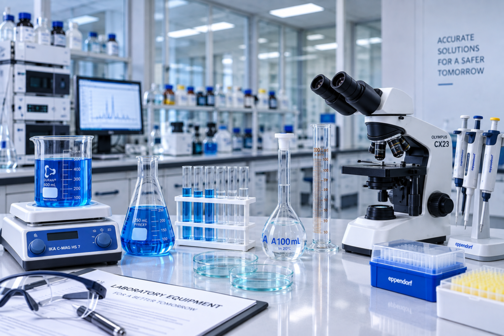 Bahan kimia dan alat laboratorium untuk pengujian